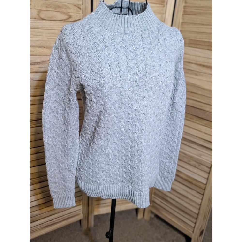 Studio Works Womens Sweater Shirt Sz M Long Sleeve Pullover Solid Gray